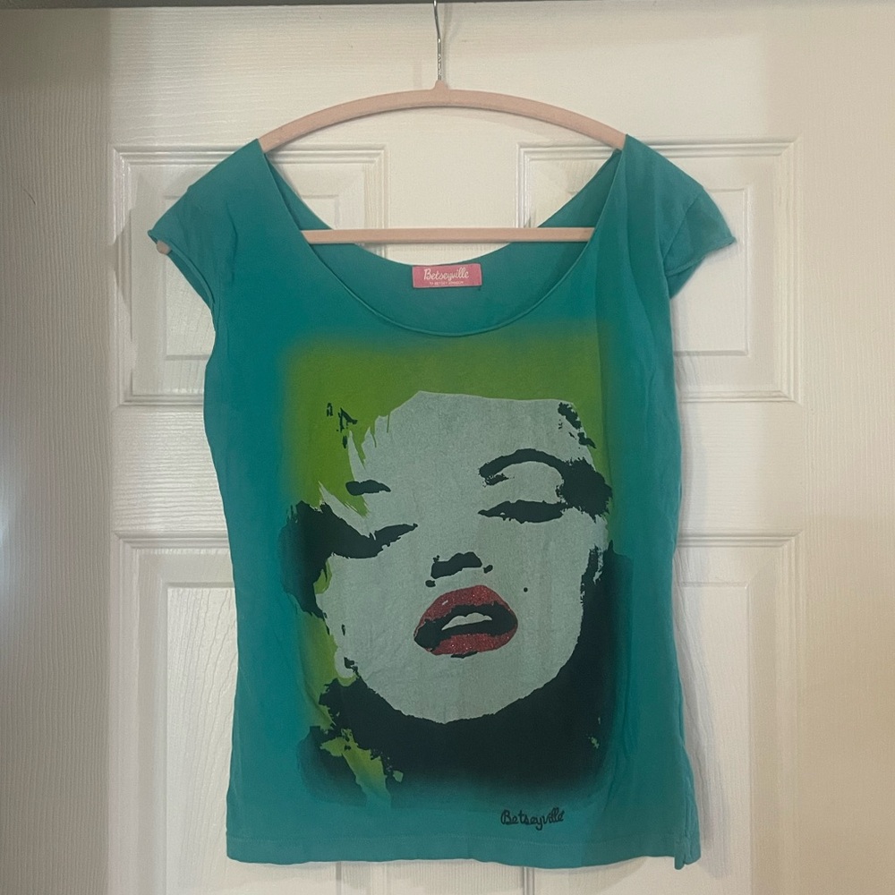 Betsey Johnson Y2K Betseyville Marilyn Monroe Andy Warhol Collector’s Shirt
